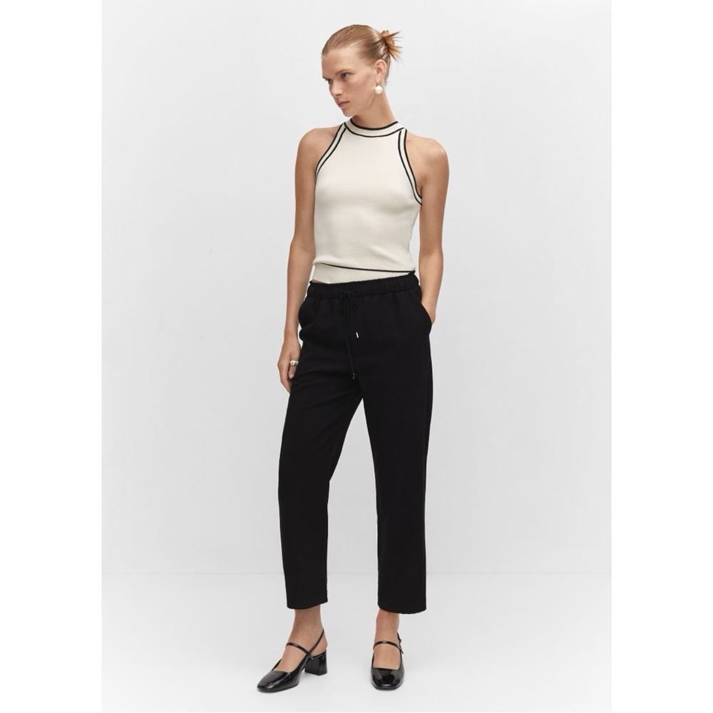 Mango MNG Fluid Pull On Trousers Black NWT | Size XS